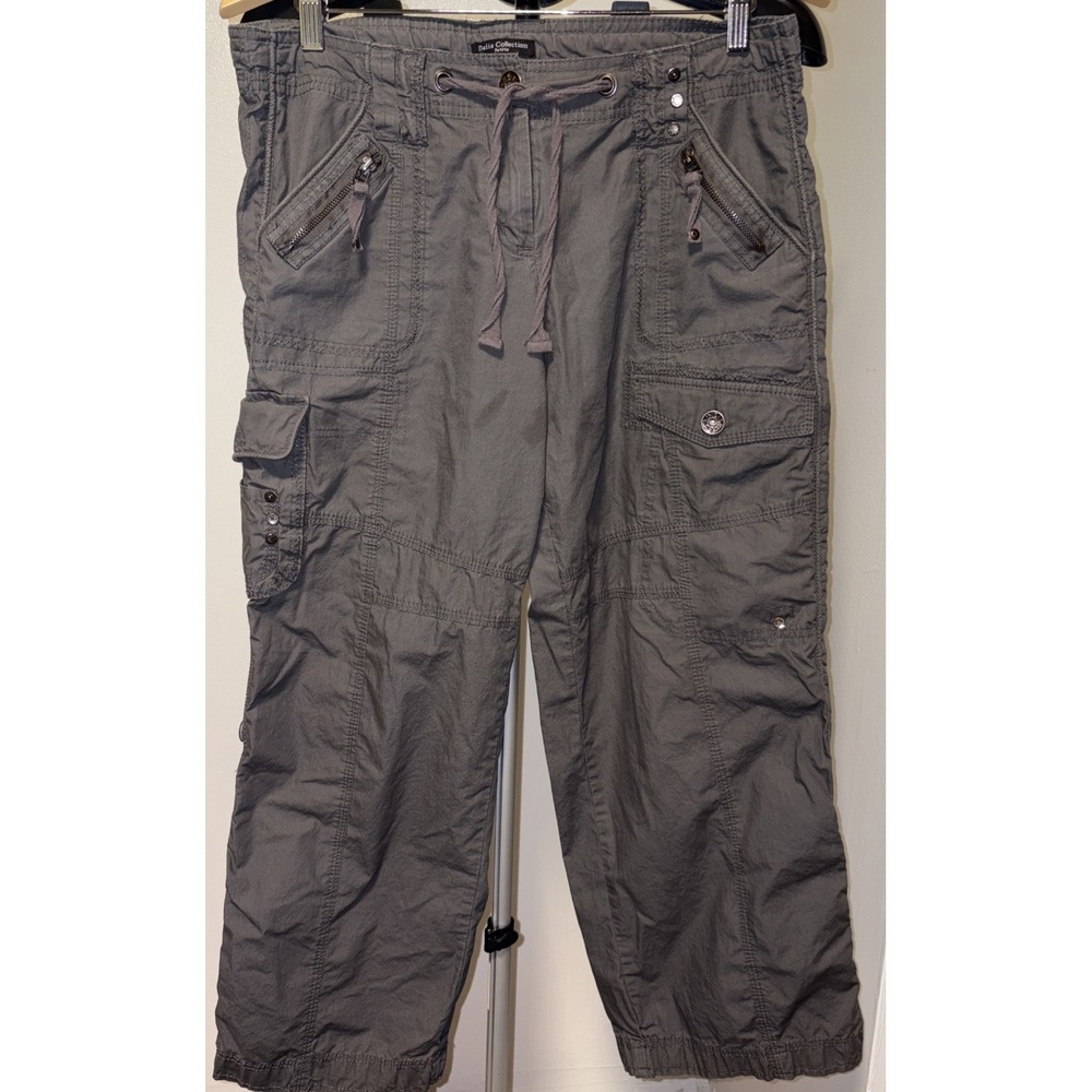Women's Dalia Collection Taupe Cargo Pants Size Petite 10 ~Pockets ~100% Cotton